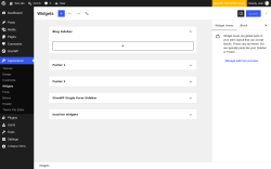Page screenshot: Widgets &lsaquo; Test site &mdash; WordPress