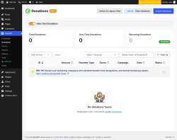 Page screenshot: GiveWP &rarr; Donations