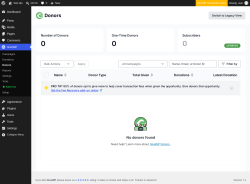 Page screenshot: GiveWP &rarr; Donors