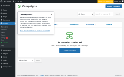 Page screenshot: GiveWP → Campaigns