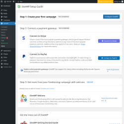Page screenshot: GiveWP → Setup