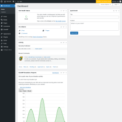 Page screenshot: Dashboard ‹ Test site — WordPress