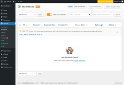Page screenshot: GiveWP → Donations