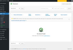 Page screenshot: GiveWP → Donors