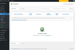 Page screenshot: GiveWP → Donors