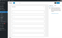 Page screenshot: Widgets &lsaquo; Test site &mdash; WordPress