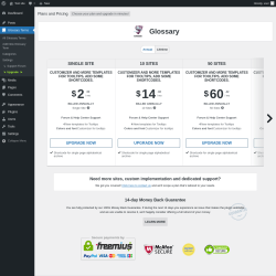 Page screenshot: Glossary Terms → Upgrade  ➤