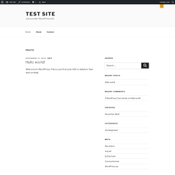 Page screenshot: Test site – Just another WordPress site