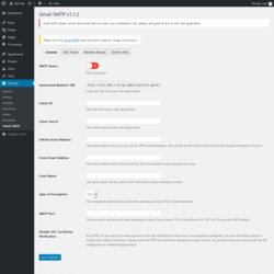 Page screenshot: Settings → Gmail SMTP