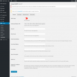Page screenshot: Settings  → Gmail SMTP