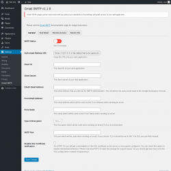 Page screenshot: Settings → Gmail SMTP