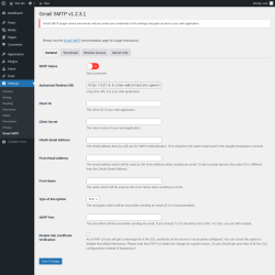 Page screenshot: Settings → Gmail SMTP