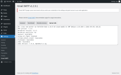 Page screenshot: Settings → Gmail SMTP → Server Info