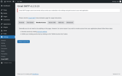 Page screenshot: Settings → Gmail SMTP → Revoke Access