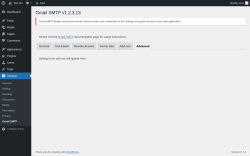 Page screenshot: Settings → Gmail SMTP → Advanced