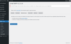 Page screenshot: Settings → Gmail SMTP → Revoke Access
