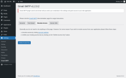 Page screenshot: Settings → Gmail SMTP → Revoke Access