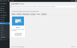 Page screenshot: Settings → Gmail SMTP → Add-ons