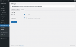 Page screenshot: Go Fetch Jobs → Settings → Advanced
