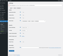 Page screenshot: Go Fetch Jobs → Settings