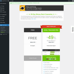 Page screenshot: Goal Tracker → Upgrade  ➤