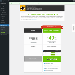 Page screenshot: Goal Tracker → Upgrade  ➤