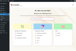 Page screenshot: GoDAM → Help