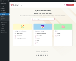 Page screenshot: GoDAM → Help