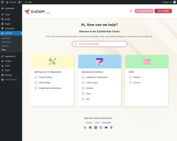 Page screenshot: GoDAM → Help