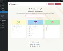 Page screenshot: GoDAM → Help
