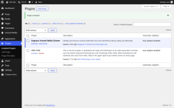 Page screenshot: Plugins &lsaquo; Test site &mdash; WordPress