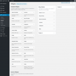 Page screenshot: Widgets &lsaquo; Test site &mdash; WordPress