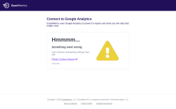 Page screenshot: Application Error - ExactMetrics App