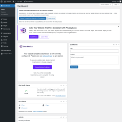 Page screenshot: Dashboard ‹ Test site — WordPress