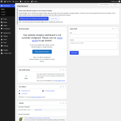Page screenshot: Dashboard &lsaquo; Test site &mdash; WordPress