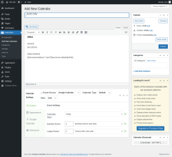 Page screenshot: Calendars → Add New Calendar