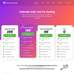 Page screenshot: Calendars → Add-ons
