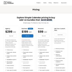Page screenshot: Calendars &rarr; Add-ons