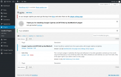 Page screenshot: Plugins &lsaquo; Test site &mdash; WordPress