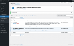 Page screenshot: Plugins &lsaquo; Test site &mdash; WordPress