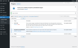 Page screenshot: Plugins &lsaquo; Test site &mdash; WordPress