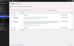 Page screenshot: Plugins &lsaquo; Test site &mdash; WordPress