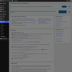 Page screenshot: Settings &rarr; XML-Sitemap