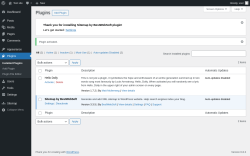 Page screenshot: Plugins ‹ Test site — WordPress