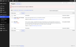 Page screenshot: Plugins &lsaquo; Test site &mdash; WordPress