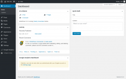 Page screenshot: Dashboard &lsaquo; Test site &mdash; WordPress