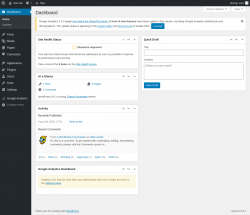 Page screenshot: Dashboard &lsaquo; Test site &mdash; WordPress
