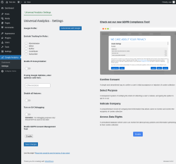 Page screenshot: Google Analytics &rarr; Settings