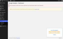 Page screenshot: Google Analytics