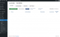 Page screenshot: Goon → Filters